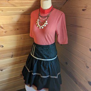 Anthropologie Elevenses "Somerville" Black Tiered Skirt